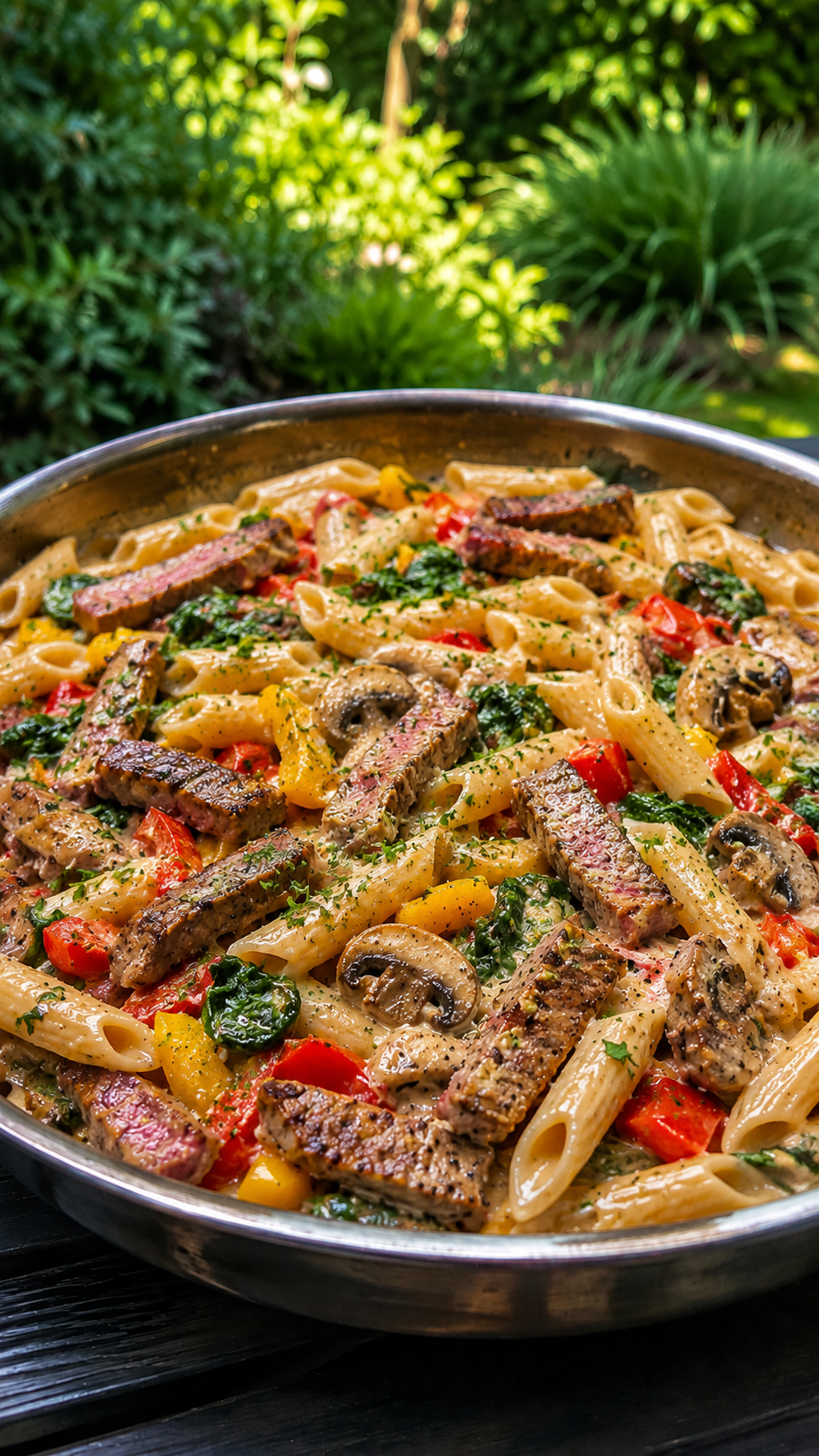 Creamy Steak & Veggie Penne