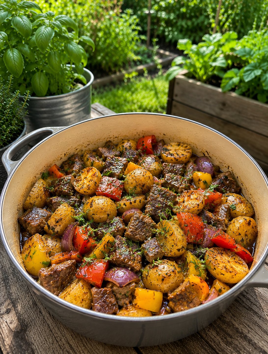 Garlic Herb Beef & Potatoes